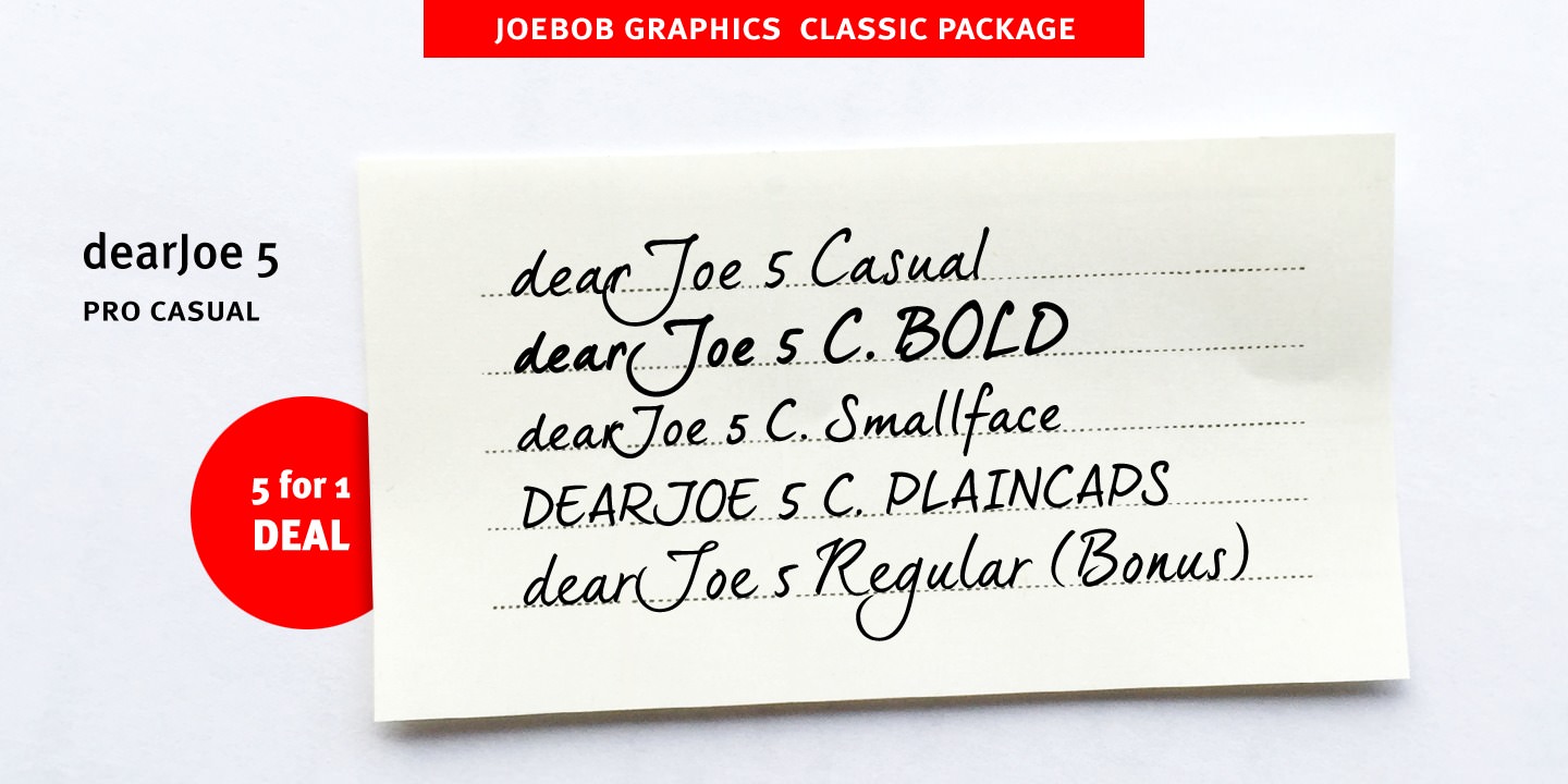dearJoe 5 Casual Pro Plain CAPS Font preview